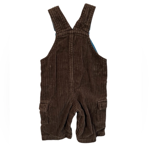 Please Mum Corduroy Truck Theme Brown Overalls Newborn - Picture 4 of 5